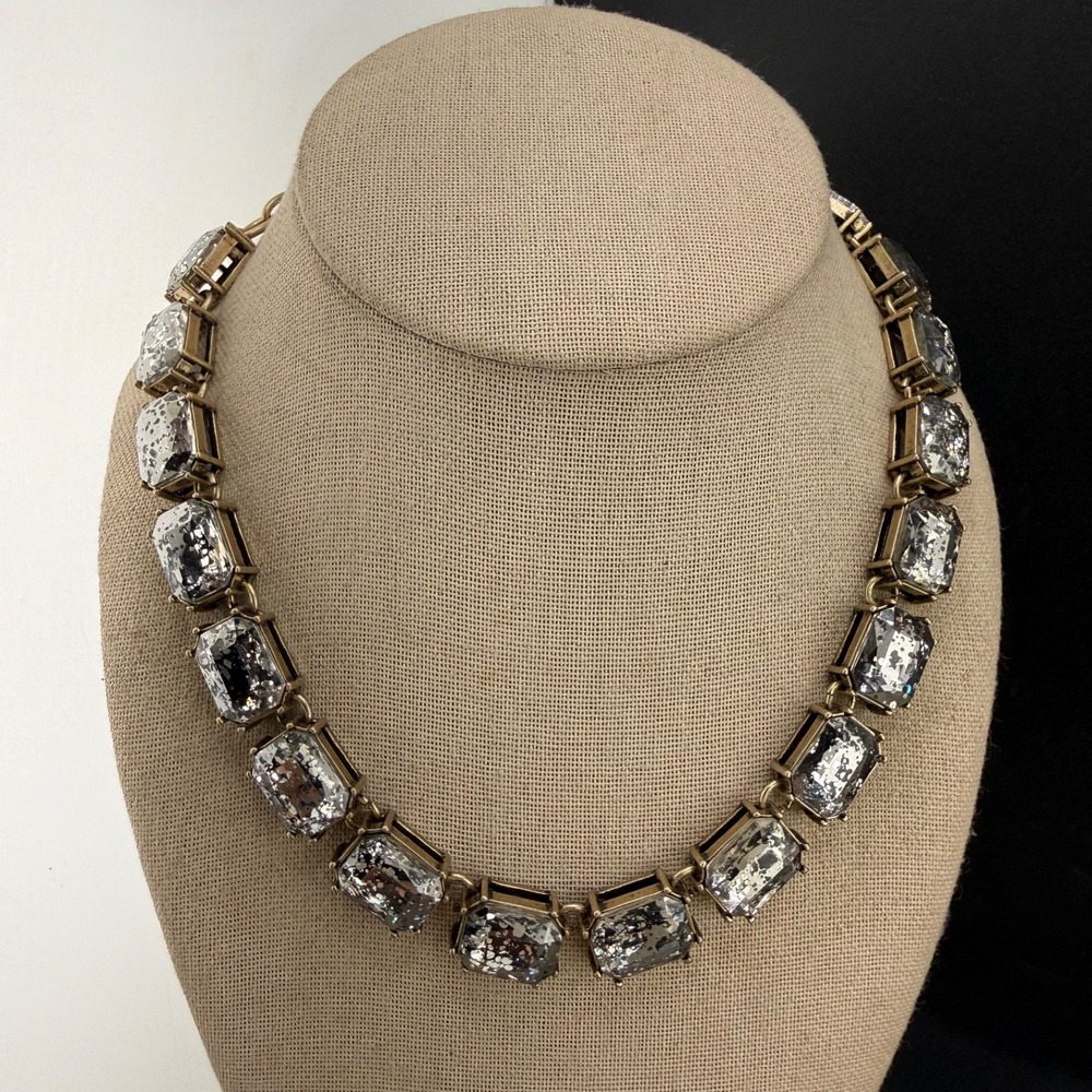 Chloe Isabel Rhinestone Necklace Gold Tone Headlights 17"